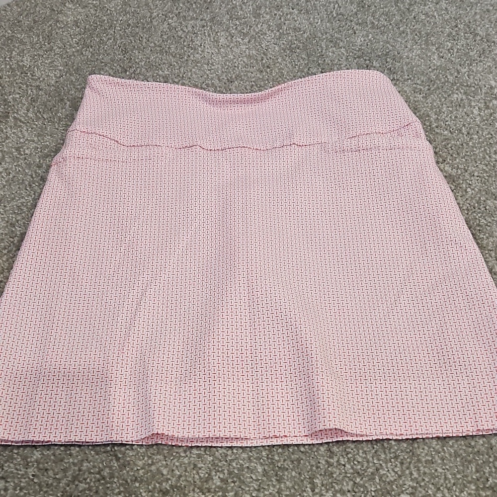 S.C. & CO Ladies' Skort Pull-On, Tummy Control Waistband Red (Coral/White Print)